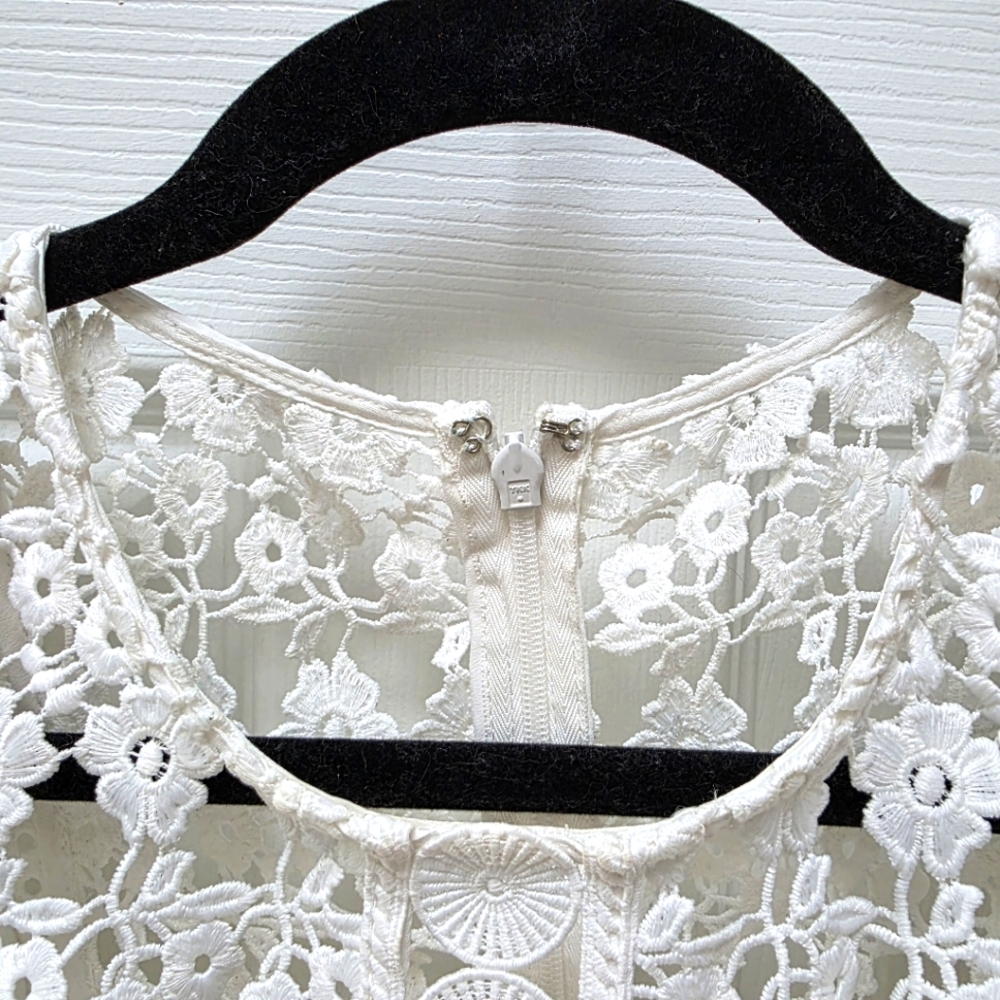 Self Portrait White Lace Mini Dress 10 - Picture 8 of 11
